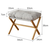Foot Stool Foldable X Leg Modern Multifunctional Foot Rest with Soft Cushion for Living Room Bedroom Office Gray