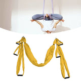Aerial Yoga Swing Set Polyester Cotton Adjustable Improve Flexibility Yoga Hammock for Physical Exercise Yellow