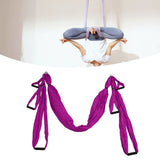Aerial Yoga Swing Set Polyester Cotton Adjustable Improve Flexibility Yoga Hammock for Physical Exercise Purple