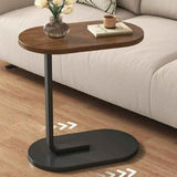 Sofa Side Table Modern Simple Portable for Living Room Bedroom Walnut Color Black Frame In Australia - Darrahopens