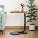 Sofa Side Table Modern Simple Portable for Living Room Bedroom Walnut Color Black Frame In Australia - Darrahopens