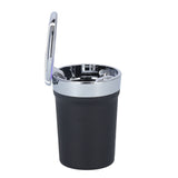 Car Ashtray ABS Portable Cylinder Shape Ash Tray with Blue LED Light for Travel Office