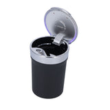 Car Ashtray ABS Portable Cylinder Shape Ash Tray with Blue LED Light for Travel Office
