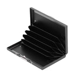 Credit Card Holder Protector Stainless Steel Credit Card Wallet Business Card Case for Men and WomenBlack In Australia - Darrahopens