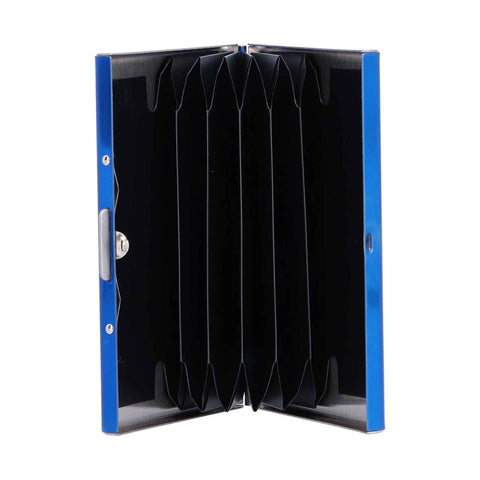 Credit Card Holder Protector Stainless Steel Credit Card Wallet Business Card Case for Men and WomenBlue In Australia - Darrahopens