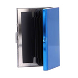Credit Card Holder Protector Stainless Steel Credit Card Wallet Business Card Case for Men and WomenBlue In Australia - Darrahopens
