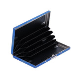 Credit Card Holder Protector Stainless Steel Credit Card Wallet Business Card Case for Men and WomenBlue