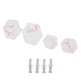 4Pcs Marble Pattern Wall Mounted Hook Hex Shaped Modern Decorative Hook for Bedroom Door Home