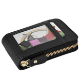Credit Card Bag with Zipper Fashionable Mini Portable Antimagnetic ID Cards Holder Wallet PurseBlack In Australia - Darrahopens