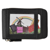 Credit Card Bag with Zipper Fashionable Mini Portable Antimagnetic ID Cards Holder Wallet PurseBlack In Australia - Darrahopens