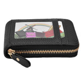 Credit Card Bag with Zipper Fashionable Mini Portable Antimagnetic ID Cards Holder Wallet PurseBlack