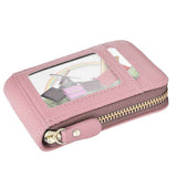Credit Card Bag with Zipper Fashionable Mini Portable Antimagnetic ID Cards Holder Wallet PursePink In Australia - Darrahopens