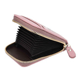 Credit Card Bag with Zipper Fashionable Mini Portable Antimagnetic ID Cards Holder Wallet PursePink In Australia - Darrahopens