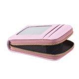 Credit Card Bag with Zipper Fashionable Mini Portable Antimagnetic ID Cards Holder Wallet PurseLight Purple