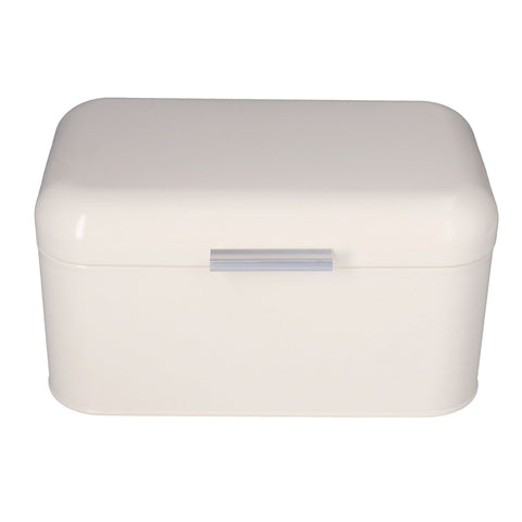 Milky White Bread Box Safe Odorless Large Capacity Anti Fingerprint Retro Tin Bread Box