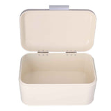 Milky White Bread Box Safe Odorless Large Capacity Anti Fingerprint Retro Tin Bread Box