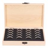 20 Grid Coin Collection Box Wooden Coin Protection Storage Box for Home Office Living Room