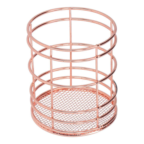 Round Hollow Chopstick Cage Multifunctional Desktop Pen Holder Organizer for Home KitchenRose Gold (J13454CP) In Australia - Darrahopens