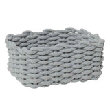 Cotton Rope Storage Basket Hand Knitting Nordic Style Desktop Storage Organizer for Key Snacks Underwear Grey 30x22x14cm/11.8x8.7x5.5in