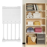 Tension Shelf Adjustable Closet Divider 24cm Width Storage Rack for Cabinet Wardrobe 30 ~ 40cm / 11.81 ~ 15.75in