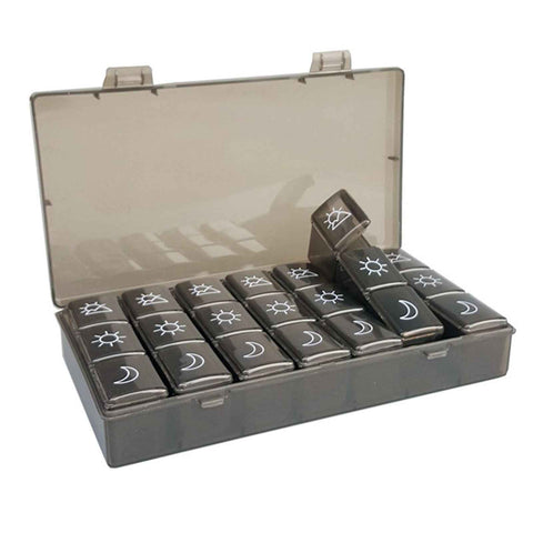 21 Grids Large Capacity Medicine Case Weekly Tablet Organizer Black Portable Tablet Box In Australia - Darrahopens