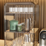 Acrylic Water Bottle Organizer Sturdy Dustproof Easy To Clean Water Bottle Storage Holder for Cabinet Desktop Large 3 Layer Brown
