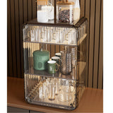Acrylic Water Bottle Organizer Sturdy Dustproof Easy To Clean Water Bottle Storage Holder for Cabinet Desktop Large 3 Layer Brown