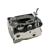 Tissue Box Cover Ceramic Rectangular Stylish Elegant Decorative Napkin Box Holder for Desktop Coffee Table Silver