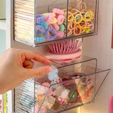 Cosmetics Wall Mounted Storage Box Non Punching Plastic 2 Compartment Holder Bathroom Supplies