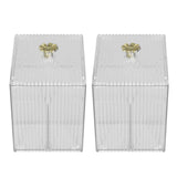 2Pcs Cotton Swab Holder Clear Durable Plastic Safe Widely Used Cotton Ball Organizer for Office Family Tabletop In Australia - Darrahopens