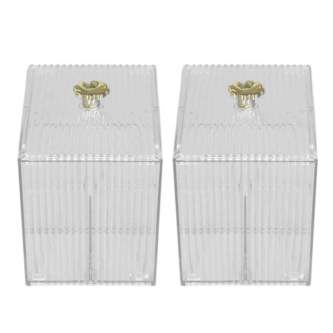 2Pcs Cotton Swab Holder Clear Durable Plastic Safe Widely Used Cotton Ball Organizer for Office Family Tabletop In Australia - Darrahopens