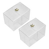 2Pcs Cotton Swab Holder Clear Durable Plastic Safe Widely Used Cotton Ball Organizer for Office Family Tabletop In Australia - Darrahopens
