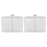 2Pcs Cotton Swab Holder Clear Durable Plastic Safe Widely Used Cotton Ball Organizer for Office Family Tabletop In Australia - Darrahopens