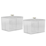 2Pcs Cotton Swab Holder Clear Durable Plastic Safe Widely Used Cotton Ball Organizer for Office Family Tabletop In Australia - Darrahopens
