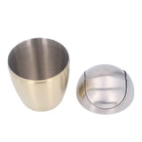 Desktop Small Trash Can Multipurpose 304 Stainless Steel Mini Trash Can with Lid for Tabletop Countertop Use Golden In Australia - Darrahopens