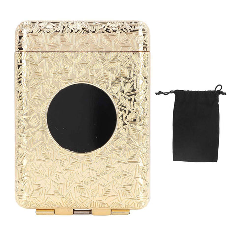 Retro Metal Cigarette Case Box 16 Capacity 3 Open Cigarette Case for Women Men Vintage Relief Pattern Gold