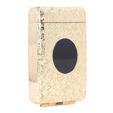 Retro Metal Cigarette Case Box 16 Capacity 3 Open Cigarette Case for Women Men Vintage Relief Pattern Gold