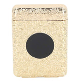 Retro Metal Cigarette Case Box 16 Capacity 3 Open Cigarette Case for Women Men Vintage Relief Pattern Gold