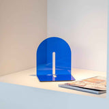 Acrylic Book End Thickened L Shape Bookend Stopper Desktop Book Organizer for Home Library Office Translucent Blue In Australia - Darrahopens