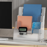 Multifunctional Book Organizer Desk File Organizer Multiple Layers File Folder Holder for Office Study Dormitory Transparent