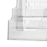Multifunctional Book Organizer Desk File Organizer Multiple Layers File Folder Holder for Office Study Dormitory Transparent