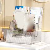 Multifunctional Book Organizer Desk File Organizer Multiple Layers File Folder Holder for Office Study Dormitory Transparent Grey