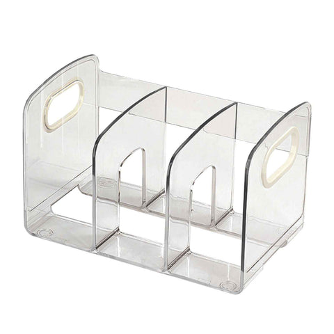 Book Organizer Desktop Book Rack File Holder Acrylic Tabletop Organizer for Study Office Transparent 3 Compartment (28x14x15cm/11x5.5x5.9in) In Australia - Darrahopens