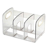 Book Organizer Desktop Book Rack File Holder Acrylic Tabletop Organizer for Study Office Transparent 3 Compartment (28x14x15cm/11x5.5x5.9in) In Australia - Darrahopens