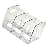 Book Organizer Desktop Book Rack File Holder Acrylic Tabletop Organizer for Study Office Transparent 3 Compartment (28x14x15cm/11x5.5x5.9in) In Australia - Darrahopens