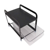 Cup Storage Organizer Shelf 2 Tier Pull Out Countertop Organizer Multifunctional Desktop Storage Rack for Home Office Black In Australia - Darrahopens