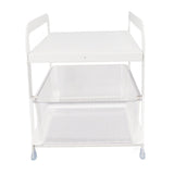 Cup Storage Organizer Shelf 2 Tier Pull Out Countertop Organizer Multifunctional Desktop Storage Rack for Home Office White