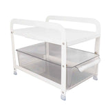 Cup Storage Organizer Shelf 2 Tier Pull Out Countertop Organizer Multifunctional Desktop Storage Rack for Home Office White In Australia - Darrahopens
