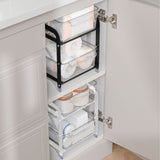 Cup Storage Organizer Shelf 2 Tier Pull Out Countertop Organizer Multifunctional Desktop Storage Rack for Home Office White