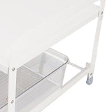 Cup Storage Organizer Shelf 2 Tier Pull Out Countertop Organizer Multifunctional Desktop Storage Rack for Home Office White